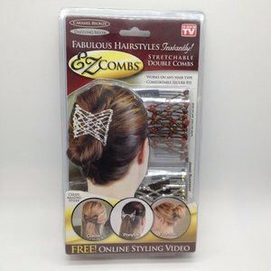EZ Combs Stretchable Double Combs 2 PC Set in Dazzling Silver and Caramel Bronze
